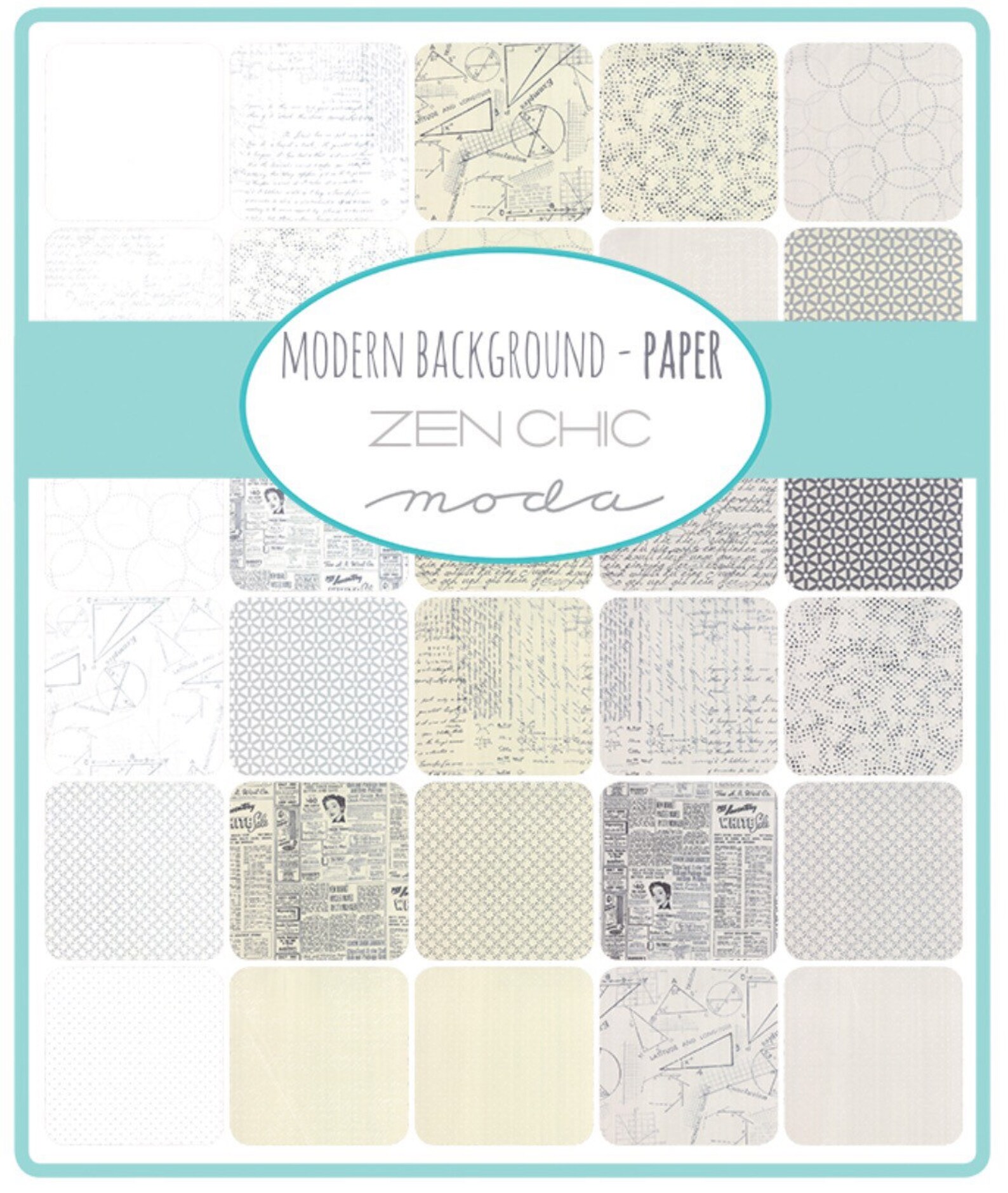 Modern Background Paper Fabric Script Cotton Fabric by Zen Etsy