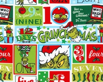 The Grinch that stole Christmas by Dr Seuss for Robert Kaufman fabrics