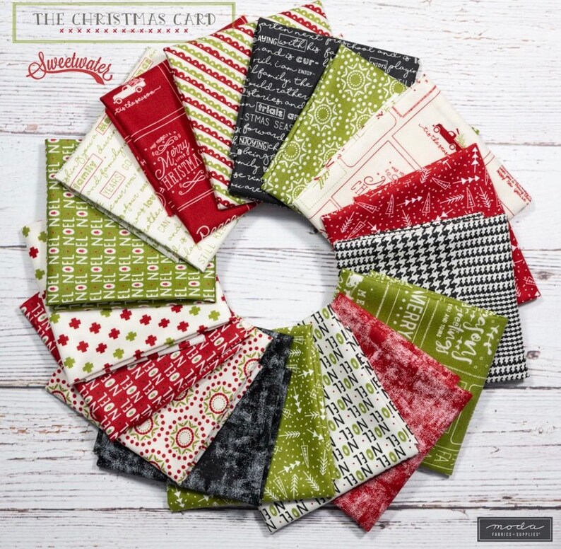 The Christmas card cotton fabric by Sweetwater for Moda Etsy