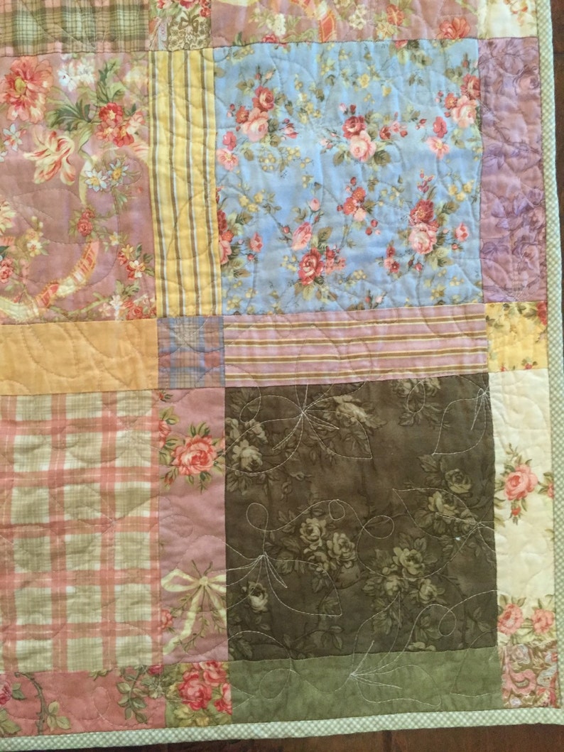 Handmade Floral Lap Cotton Quilt 39x49.5 Inches Etsy