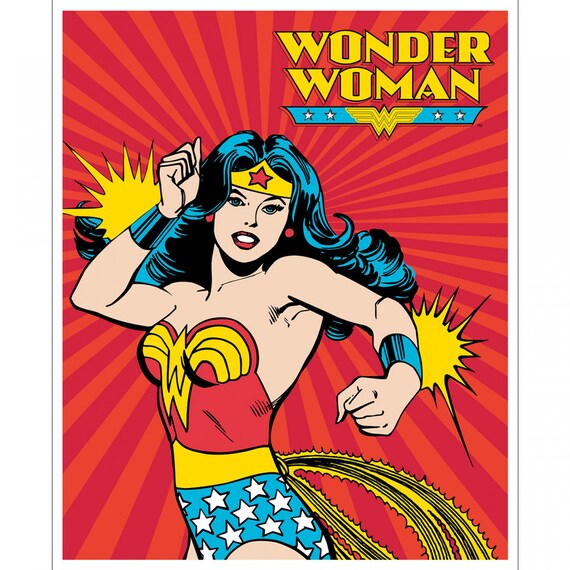 Tessuto per pannelli di cotone DC Comics Wonder Woman di tessuti Camelot Tessuto per pannelli di cotone DC Comics Wonder Woman di tessuti Camelot
