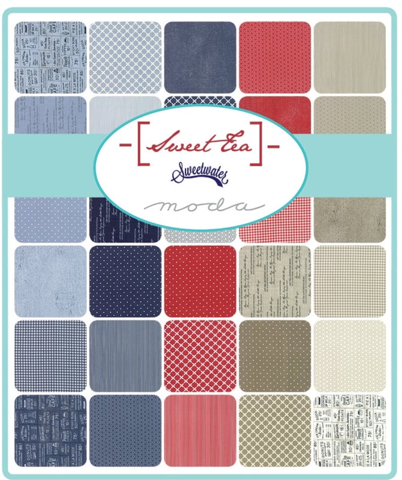 Sweet Tea cotton Layer cake squares by Sweetwater for Moda fabrics