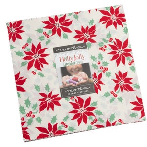 Holly Jolly cotton fabric layer cake 10 inch squares by Urban Chiks for Moda fabrics
