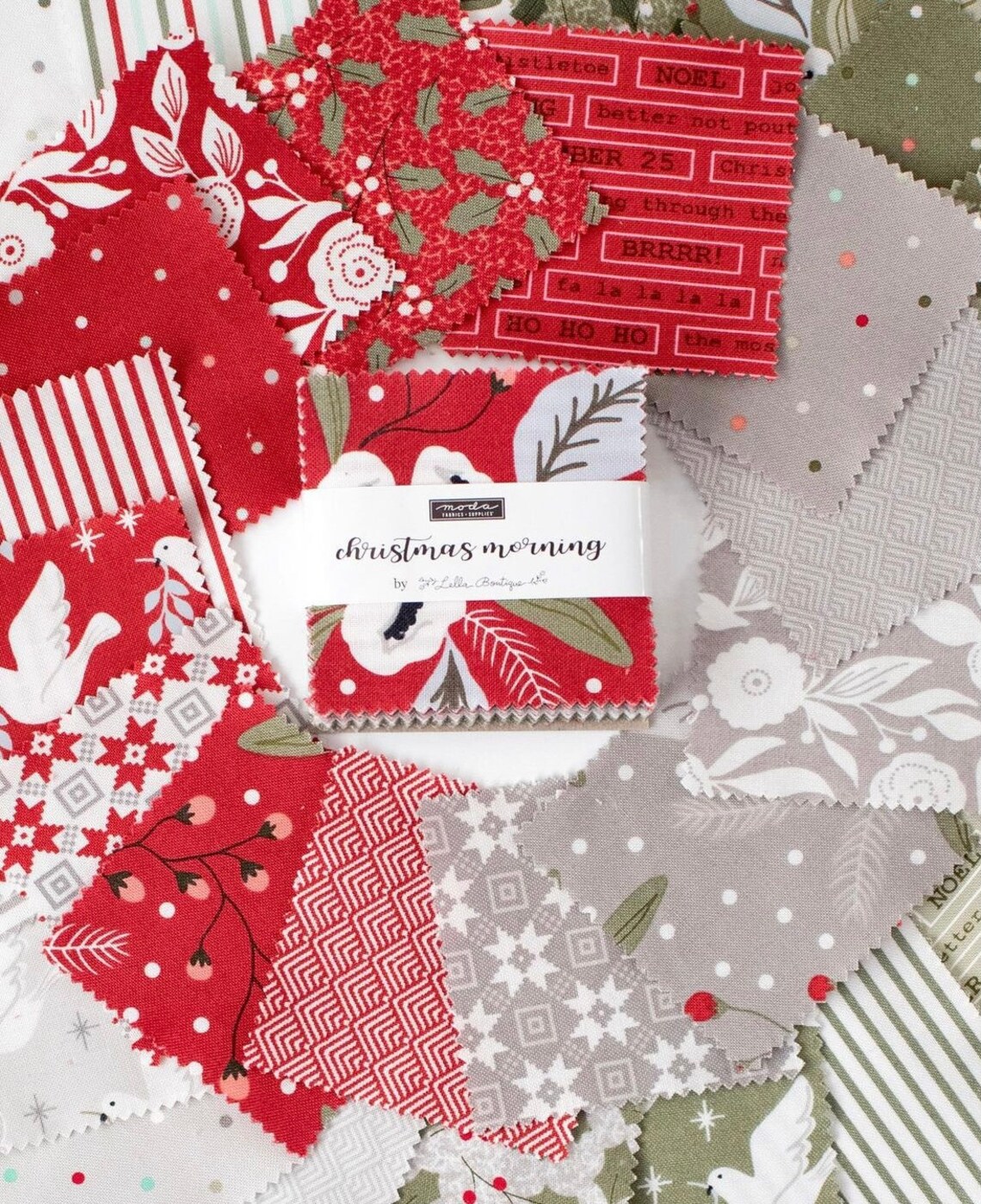 Christmas morning cotton charm pack by Lella boutique for Moda Etsy