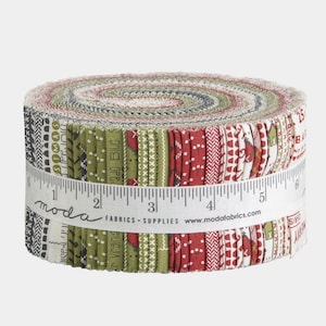 Red Barn Christmas cotton jelly roll by Sweetwater for Moda fabrics