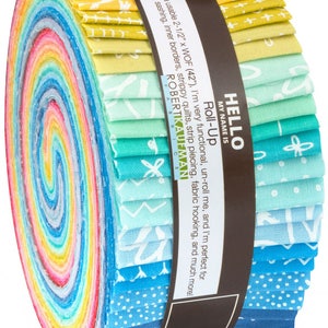 Blueberry park cotton strips roll up light Spectrum  by Karen Lewis for Robert Kaufman fabrics