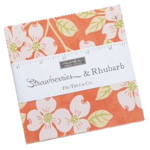 Strawberries Rhubar cottage charm pack  by Joanna Figueroa Fig tree for Moda fabrics