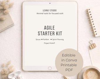 Kit de démarrage agile | Modèles Scrum et Kanban (modifiables dans Canva)
