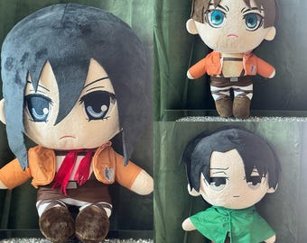 AOT リヴァイ、エレン、ミカサ 45 cm、アニメ、フィギュア、装飾、おもちゃ、像、かわいい、ギフト