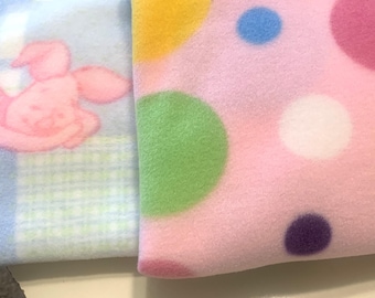 Novelty Fleece Remnants ~ Polka Dot & Winnie the Pooh