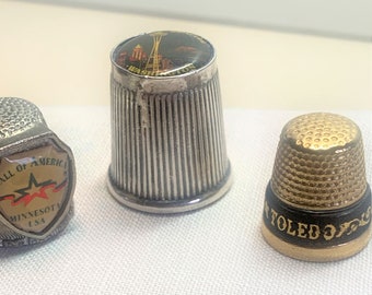 Collectible City / State Vintage Souvenir Thimbles ~ Choice of Mall of America, Seattle WA, or Toledo