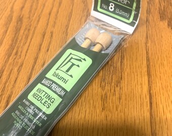 Sz 8 Clover Takumi Bamboo Knitting Needles 9"