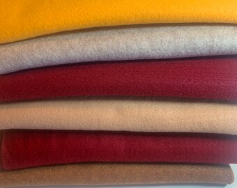 Craft Felt ~ Quarter Yard 6 Pcs Bundle: Cheddar, Granite, Chestnut, Camel, Burgundy Various Lengths