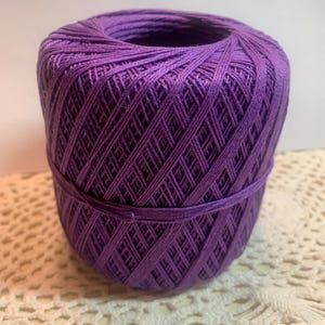 Size 10 Royal Purpkle Cotton Crochet Thread ~ Large Ball