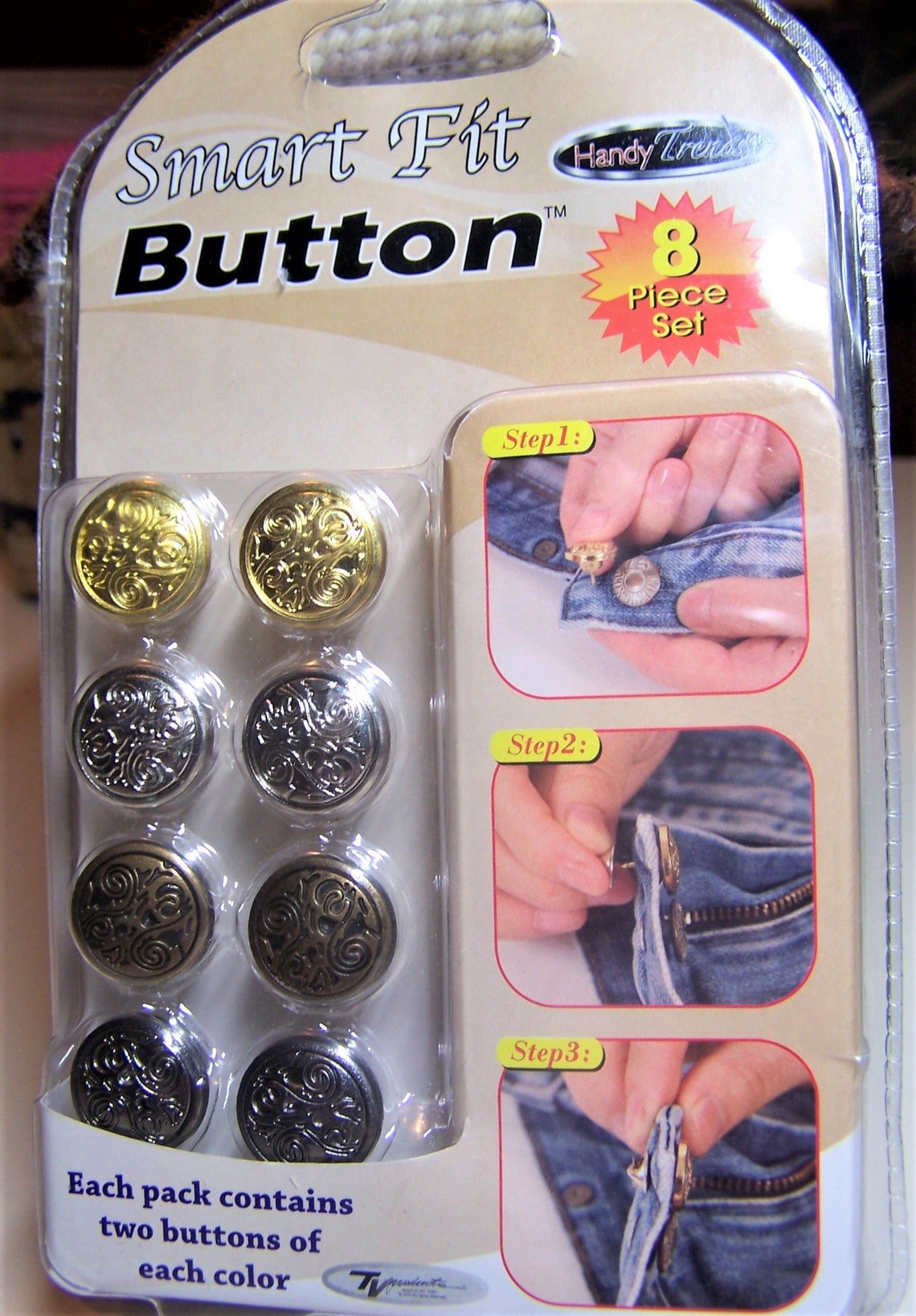 Vintage Moveable Jean Button Kit 8 Buttons for Expanding Etsy