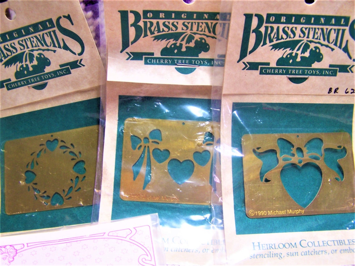 Solid Brass Embossing Stencils Choice of Heart Designs Etsy