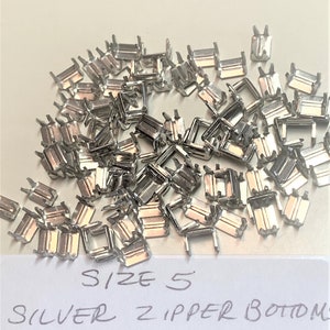 25/50/100 Set of Silver Tone Zipper Stops, #5 Zipper Stop, Zipper Top –  Ribbonsland