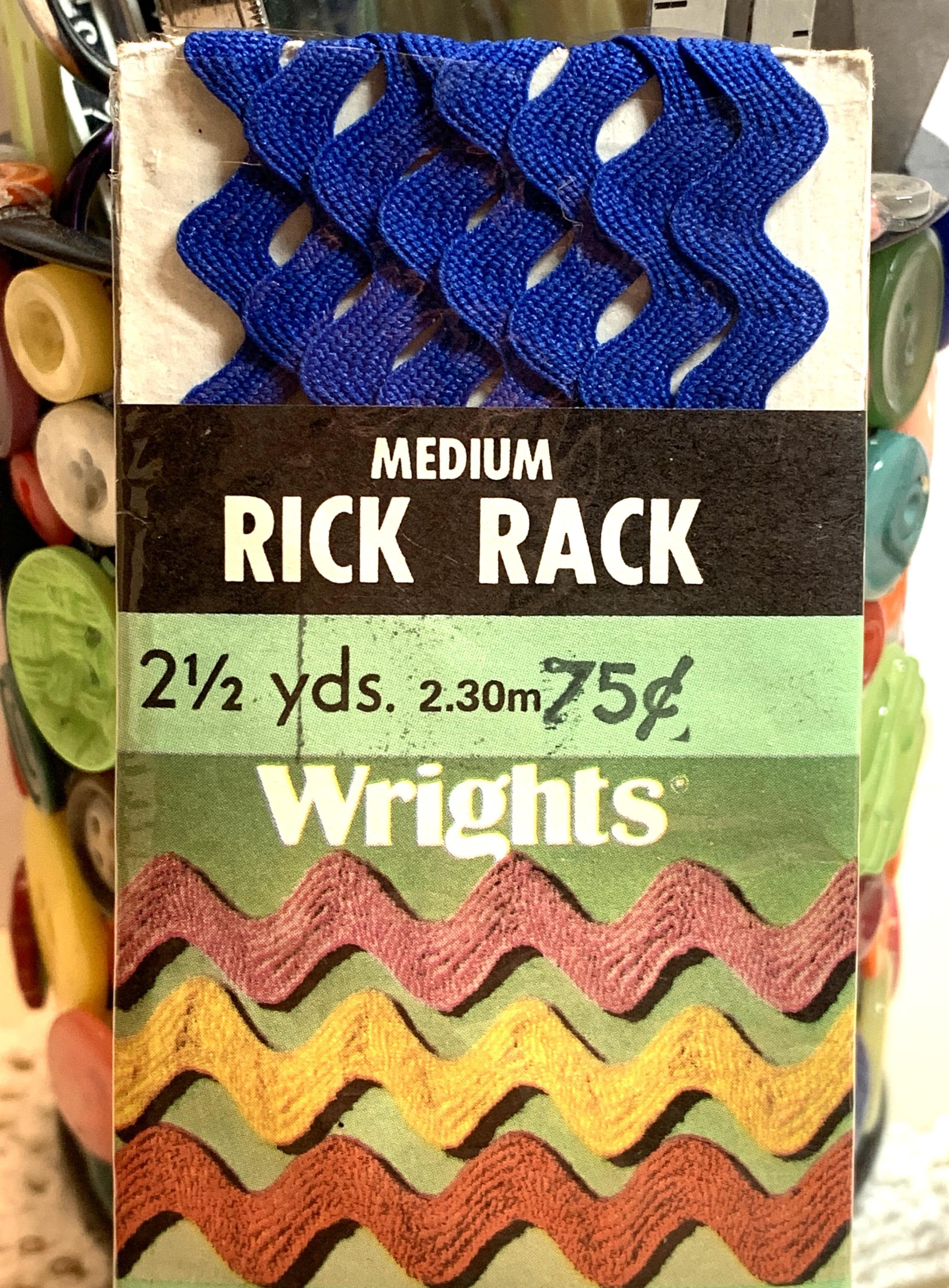 Blue Ric Rak Trim Vintage Royal Blue Rick Rack Trim - Yale #78 Wrights Brand - 2.5 Yards ...