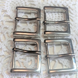 Lot of 4 Nickel Tone 1&quot; Metal Purse Strap Buckles