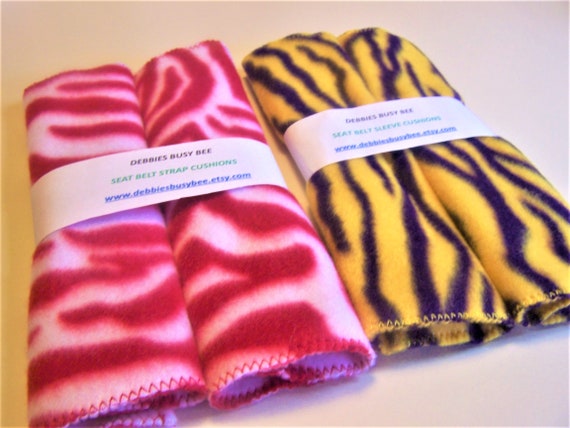Tiger Print Car Seat Belt Fleece Covers Cushions Dog Harness Tiger Print Car Seat Belt Fleece Covers