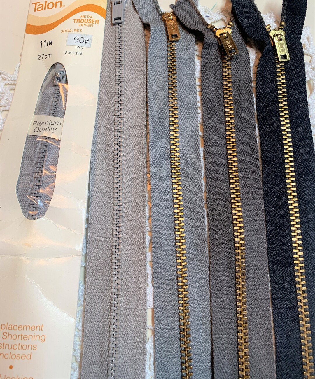 11 Metal Trouser Zippers Choice of Medium Gray Dark Etsy