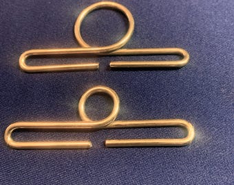 Pair of 2.25" Brass Bell Pull Hardware for Needlework