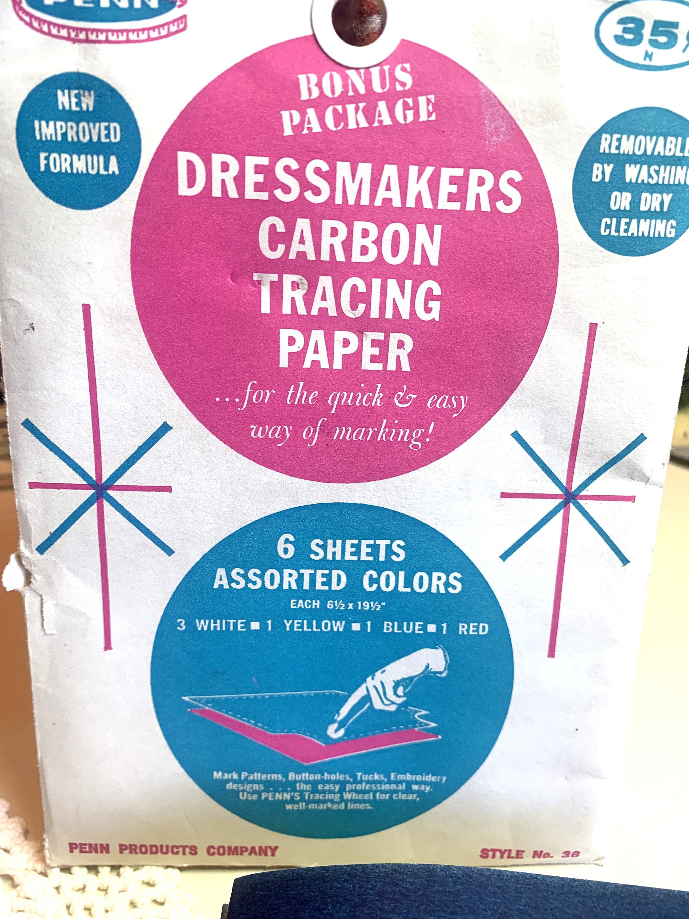 Olympus carbon paper design transfer paper for sashiko and quilting white  or blue