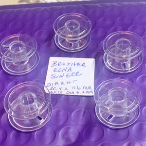 5 Sewing Machine Bobbins Brother, Elna, Singer ~ 20.4 x 11.6 mm