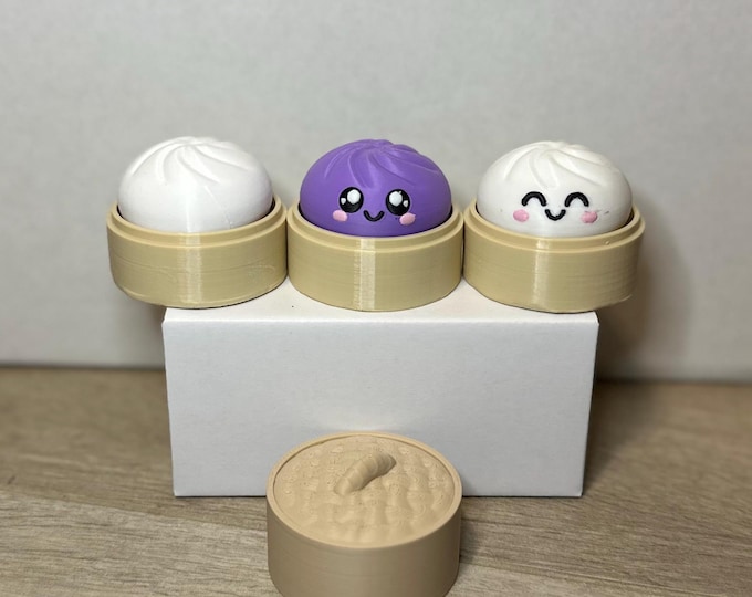 Cute Dumpling Fidget Clicker | Kawaii Desk Toy | 3D Printed Stim Toy | Pocket ASMR Clicker
