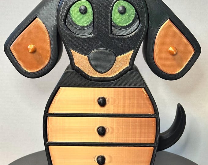 3D Printed Dog Jewelry Box | Puppy Trinket Organizer with Drawers