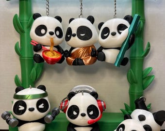 3D Printed Panda Keychain | Handmade PLA Charm, Kawaii Gift