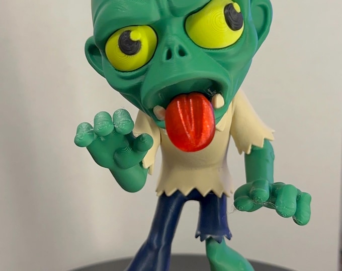 Multi-Color Zombie 3D Printed Figure – 7.5" High-Detail Desktop Statue – Gamer Gift & Video Game Decor