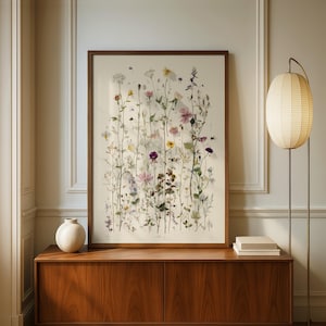 Field Flower Herbarium Print, Natural History Botanical Illustration, Museum Style Floral Poster image 3