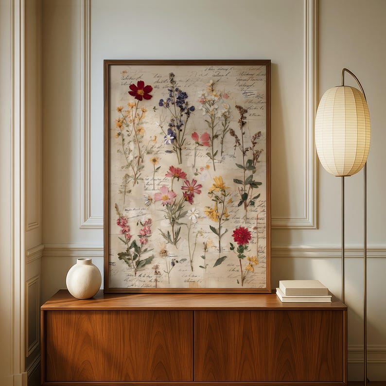Vintage Herbarium-Wildblumendruck, Botanische Tafelkunst, Naturgeschichtliches Blumenposter Bild 3