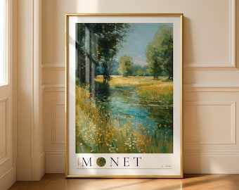 Póster de Claude Monet: Lámina artística de acuarela de Monet - Impresión de Monet - Decoración vintage francesa para el hogar - Arte famoso - Arte impresionista - Arte de galería