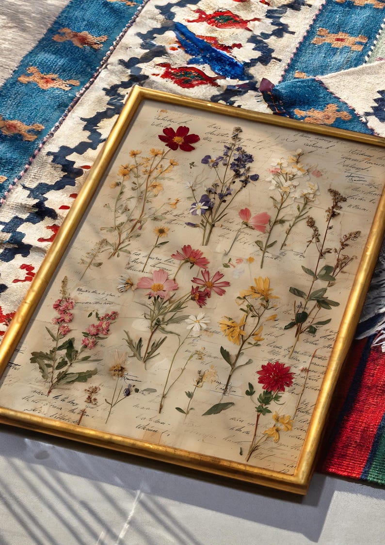 Vintage Herbarium-Wildblumendruck, Botanische Tafelkunst, Naturgeschichtliches Blumenposter Bild 2