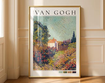 Vincent Van Gogh Poster: Garden, Oil on Canvas Art Print - Van Gogh Print - Vintage Home Decor - Impressionism, Bold Colours, Floral Artwork