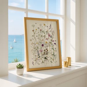 Field Flower Herbarium Print, Natural History Botanical Illustration, Museum Style Floral Poster image 9