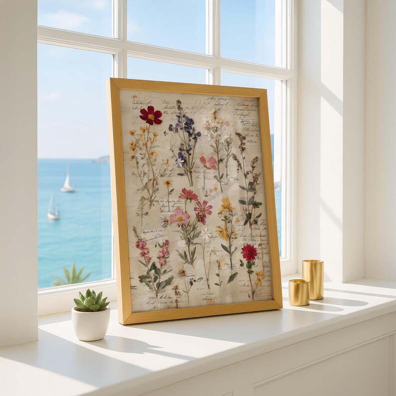 Vintage Herbarium-Wildblumendruck, Botanische Tafelkunst, Naturgeschichtliches Blumenposter Bild 8