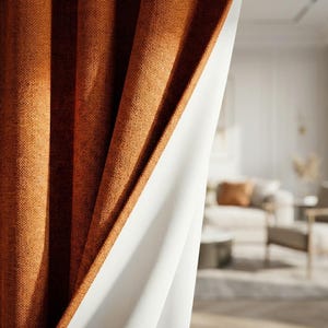 Cortinas opacas 100% con pliegue ondulado – Pliegue en S personalizado, textura de lino térmico grueso, para dormitorio, sala de estar o habitación infantil.