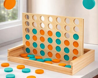Classic 4 in a Row Wooden Board Game