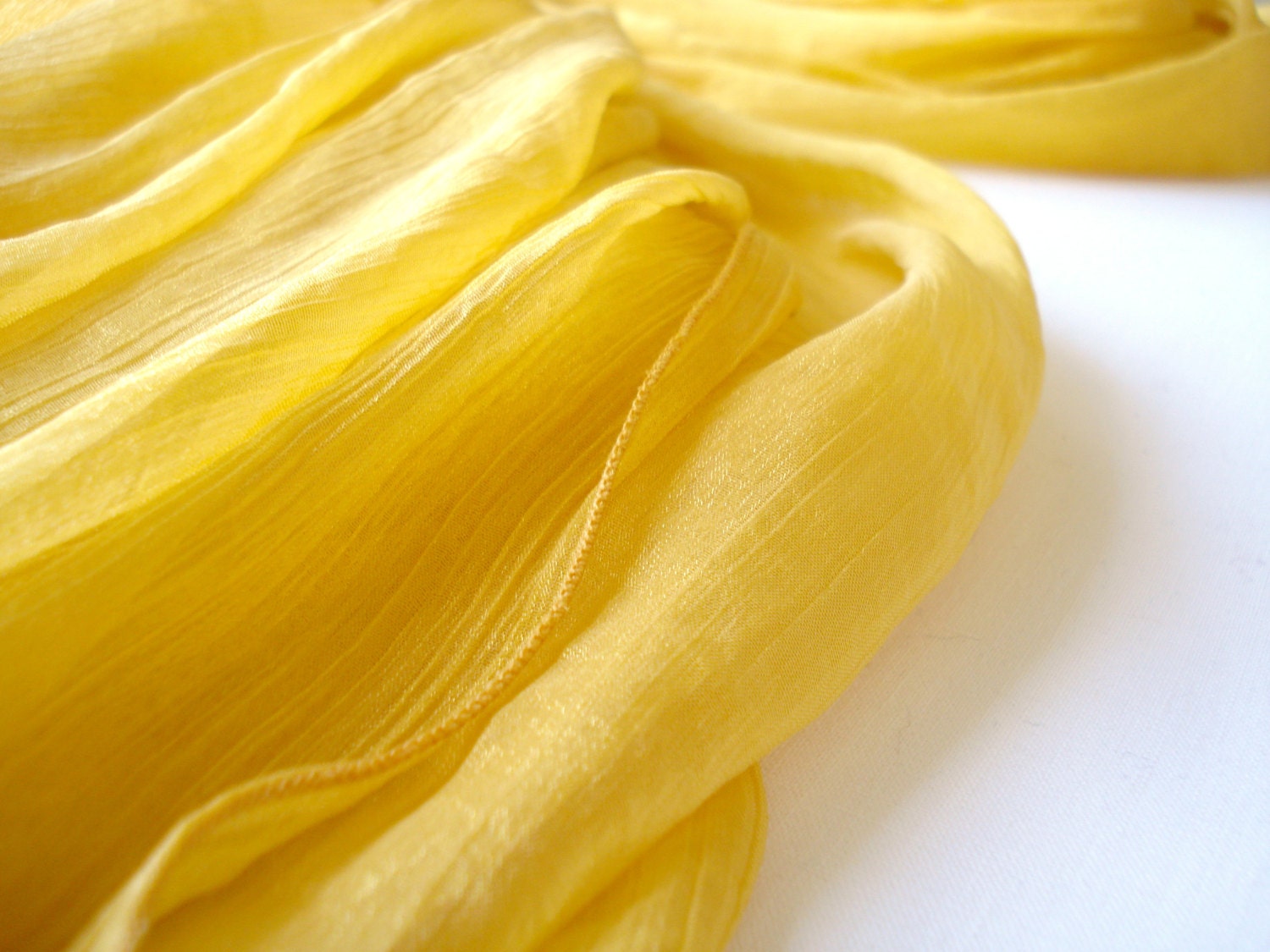 Yellow Scarf Long Yellow Scarf Summer Scarf Light Scarf - Etsy