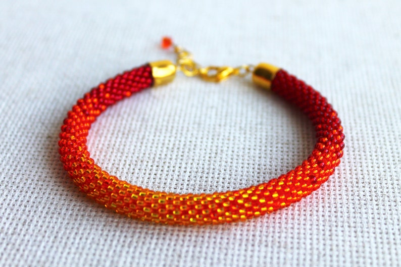 Red bracelet bead rope bracelet minimalist bracelet ombre | Etsy