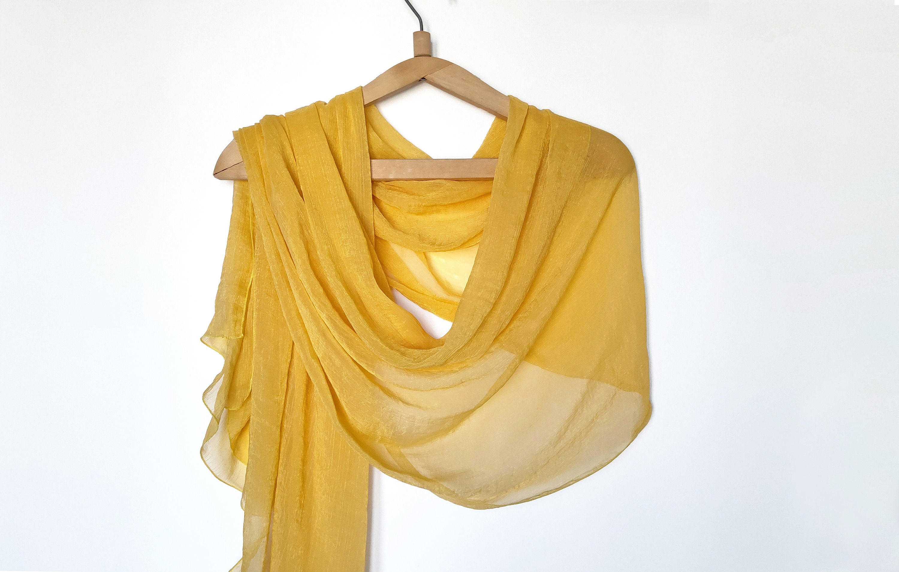 Yellow Scarf Long Yellow Scarf Summer Scarf Light Scarf - Etsy