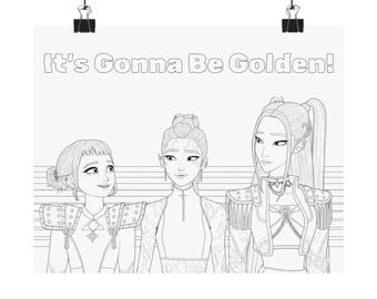 Kpop Demon Hunters Coloring Poster | Kids Activity, Empowering Art