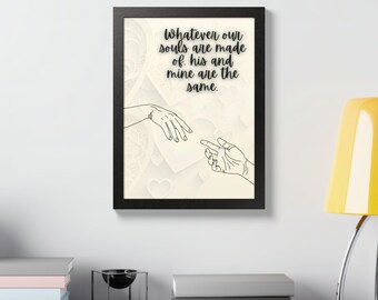 Romantic Souls Framed Art Poster | Delicate Line Art, Couple's Gift