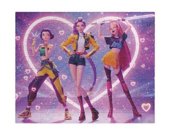 Kpop demon hunters jigsaw puzzle for kids, 110 piece jigsaw gifts for girls