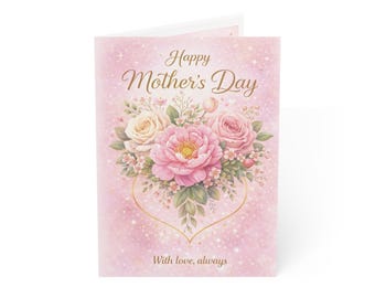Happy Mother's Day floral bouquet Greeting Card | With love, always card for mum