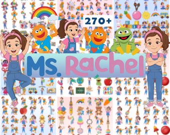 Imágenes prediseñadas PNG de la Sra. Rachel: Más de 270 diseños, decoración para fiestas de cumpleaños (descarga digital)