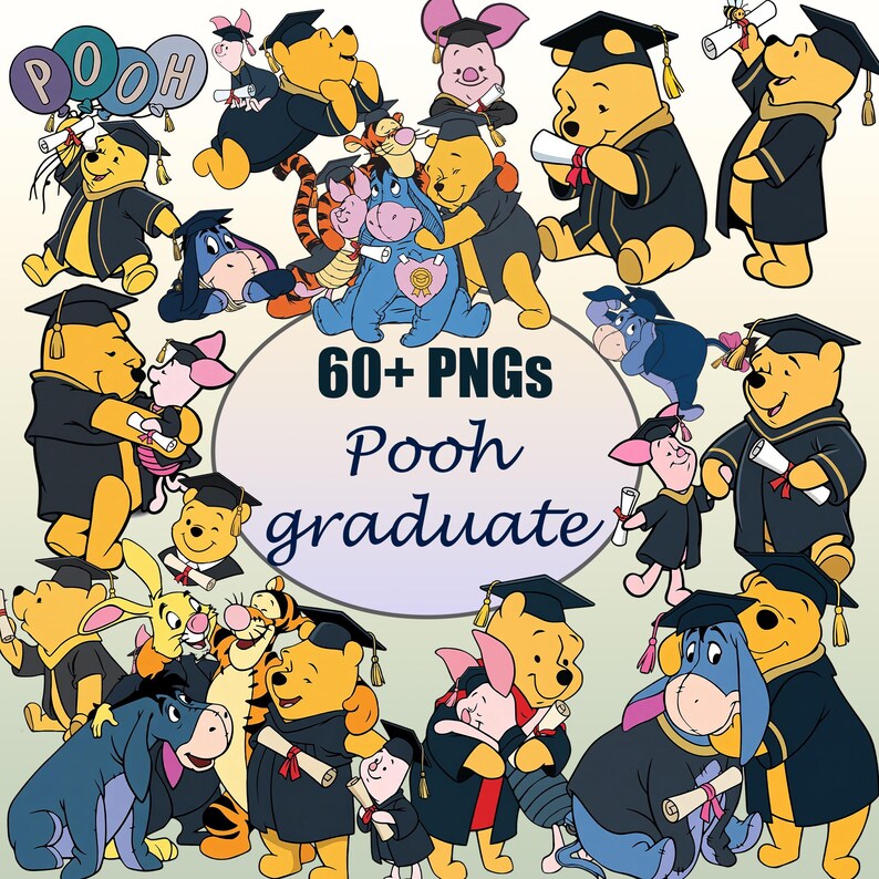 Tigger Graduation Winnie the Pooh Graduate PNG, Winnie the Pooh Characters PNG - Etsy